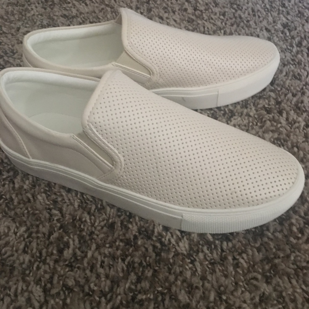 White slide on shoe